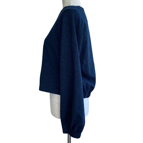 ⭐️ SOLD ⭐️ TIBI Pullover Sweater Jacket Navy Marble Size Small Cropped - Picture 4 of 7